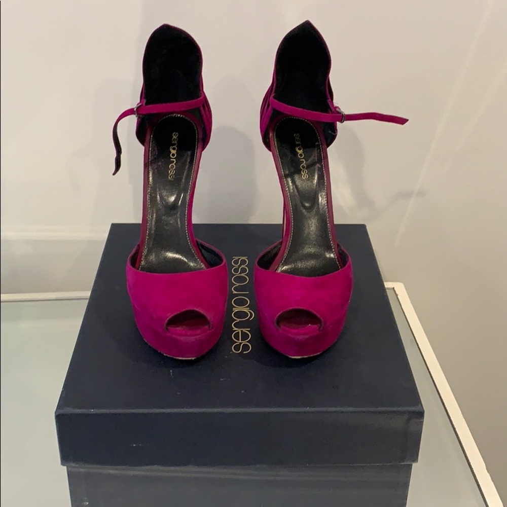 Sergio Rossi suede high heel sandal size 39